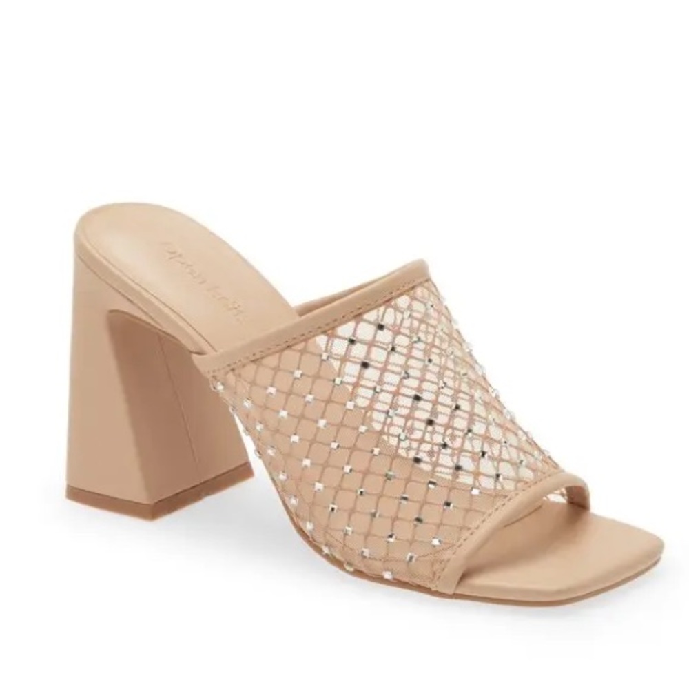 Open Edit Sienna Rhinestone Mesh Heel Sandal • 8.5M